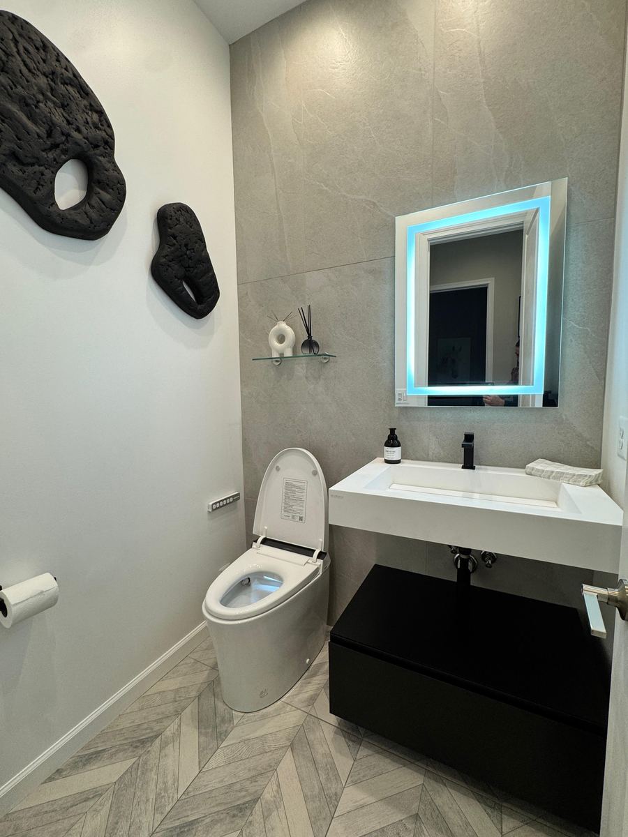 Powder room after remodel